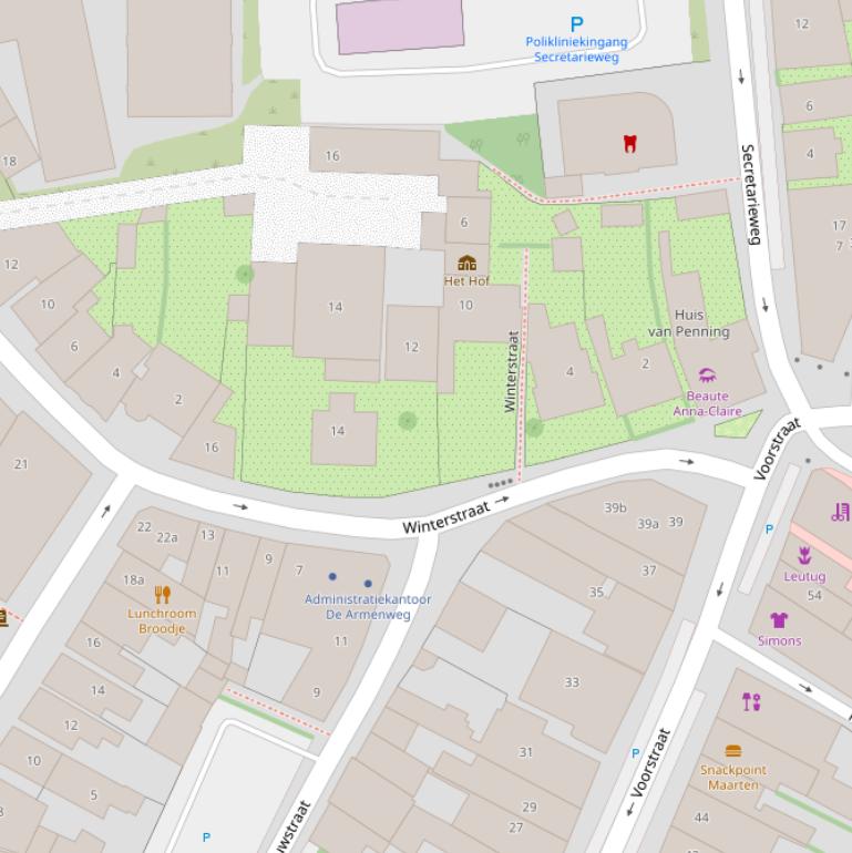 Kaart van de Winterstraat.