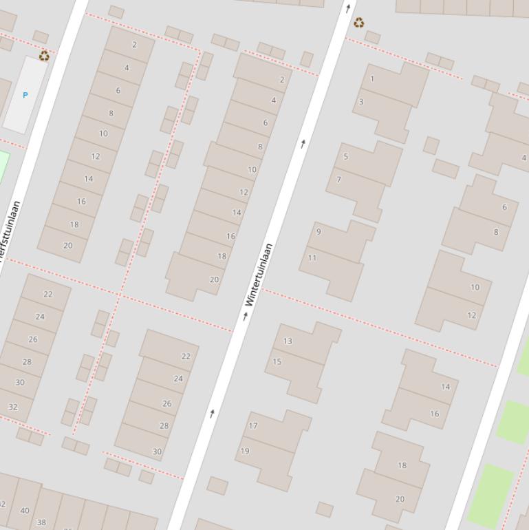 Kaart van de Wintertuinlaan.