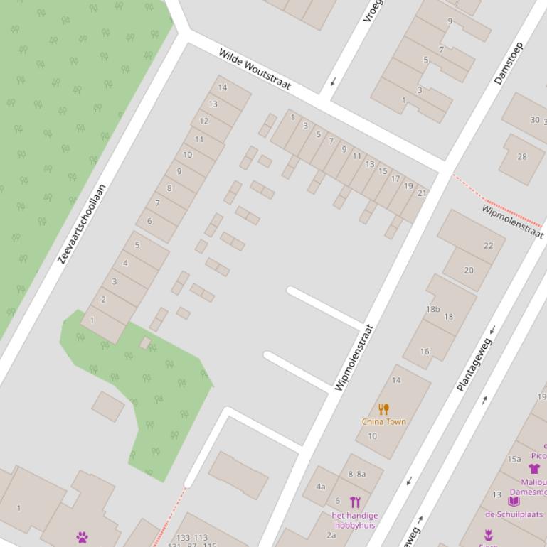 Kaart van de Wipmolenstraat.