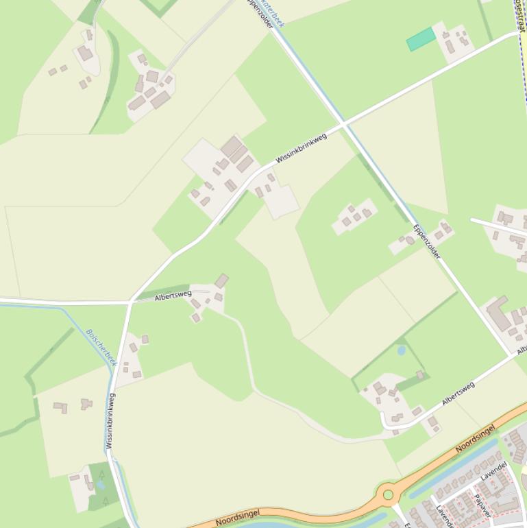 Kaart van de Wissinkbrinkweg.