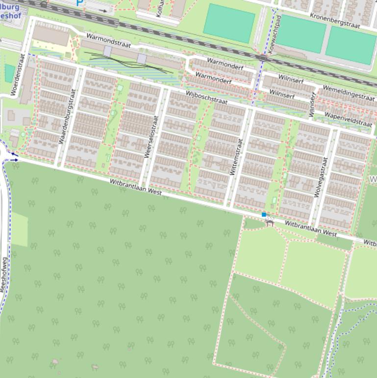 Kaart van  Witbrantlaan West.