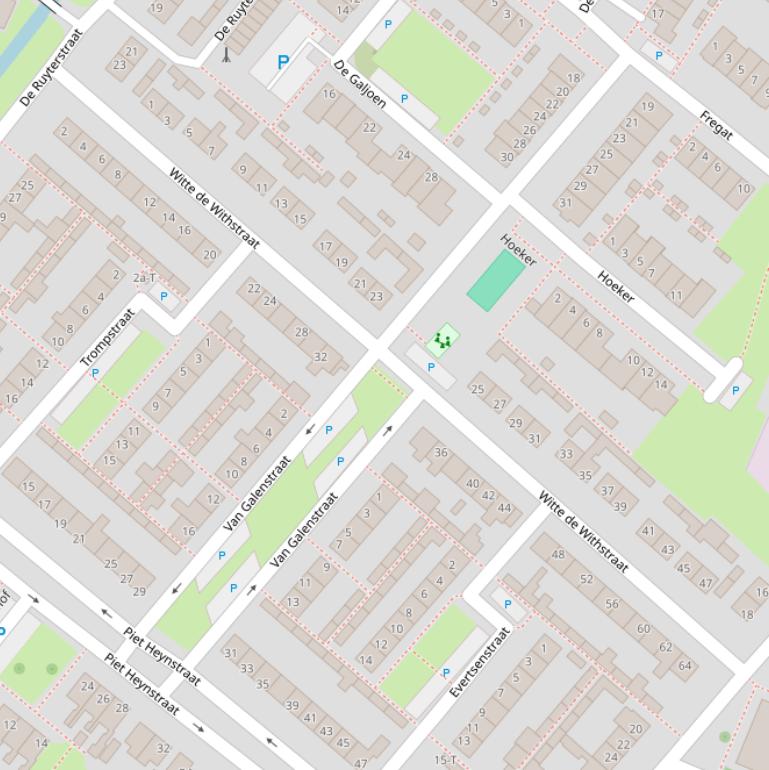 Kaart van  Witte de Withstraat.