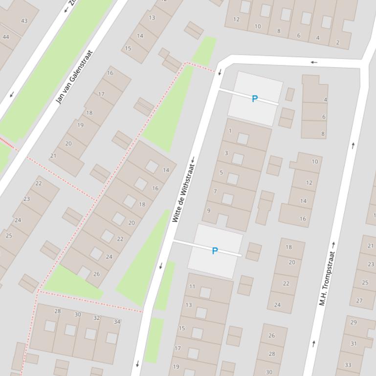 Kaart van  Witte de Withstraat.