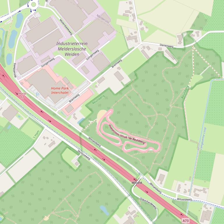 Kaart van de Witveldweg.