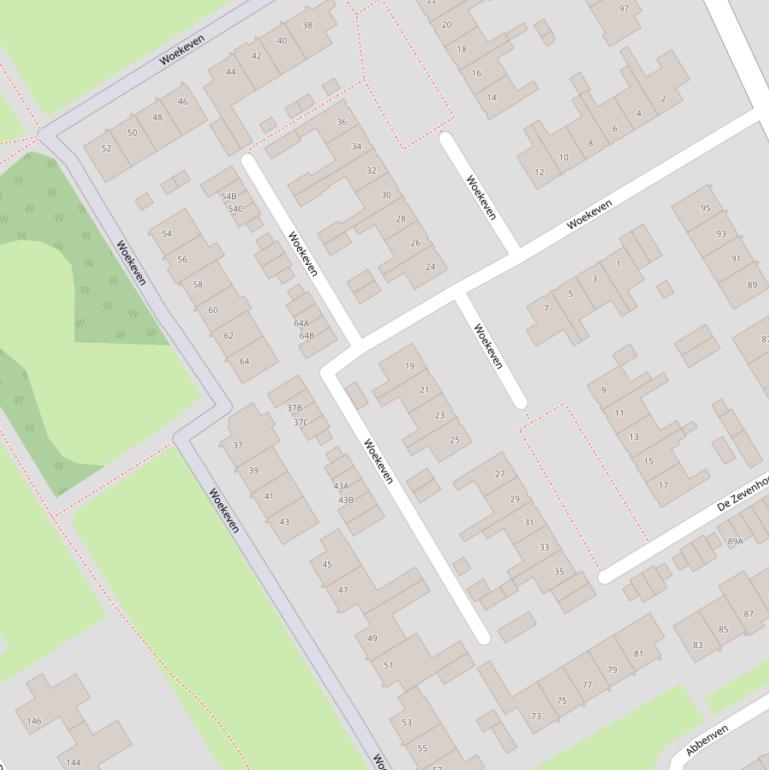 Kaart van  Woekeven.