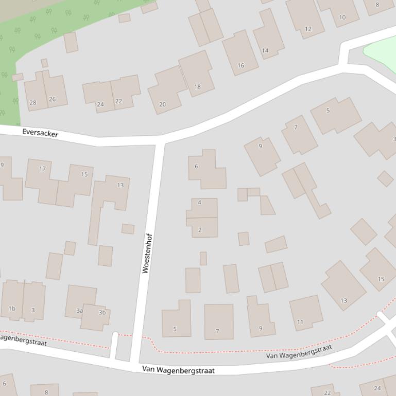 Kaart van de Woestenhof.