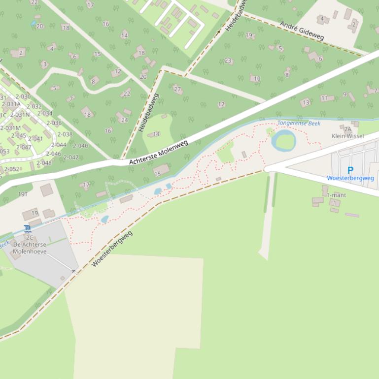 Kaart van de Woesterbergweg.