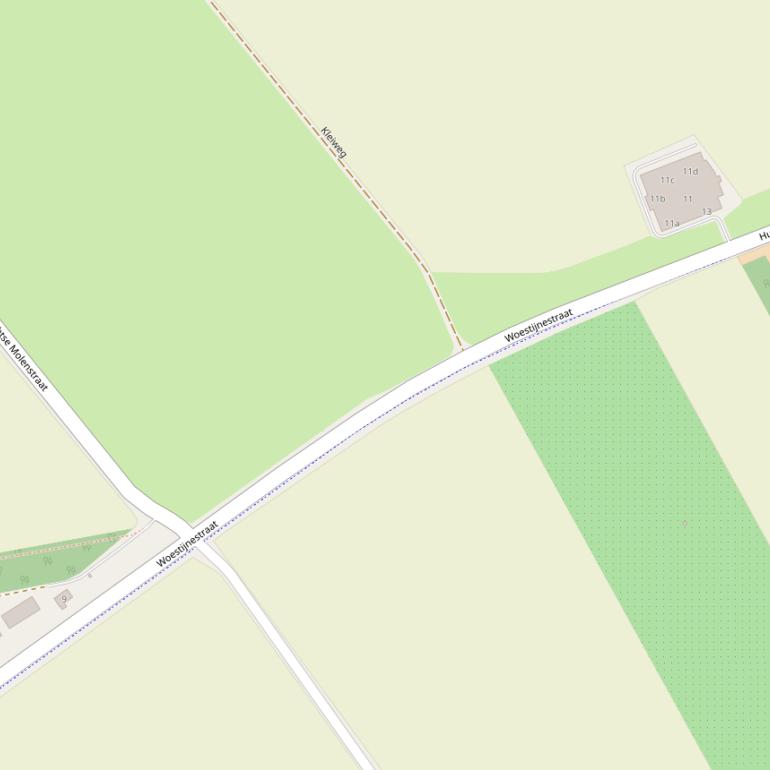 Kaart van de Woestijnestraat.