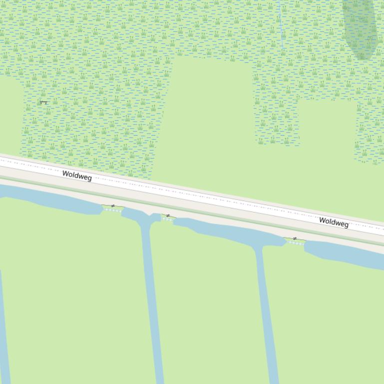 Kaart van de Woldweg.
