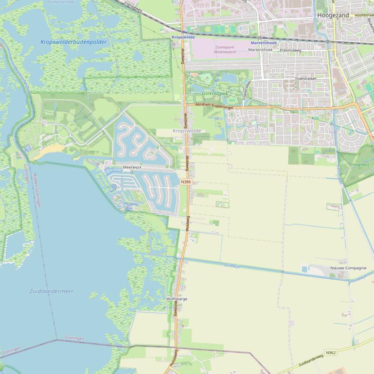 Kaart van de Woldweg.