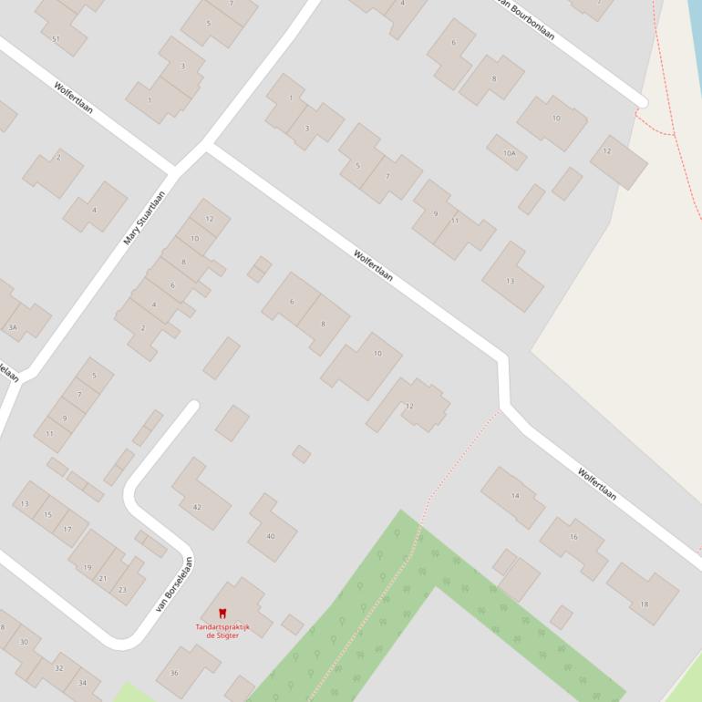 Kaart van de Wolfertlaan.