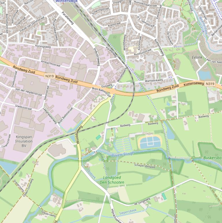 Kaart van de Wooldseweg.