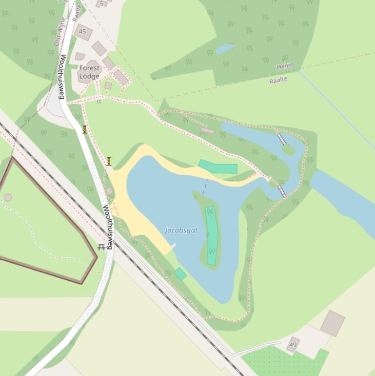 Kaart van de Woolthuisweg.