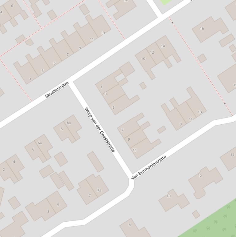 Kaart van  Worp van der Geeststrjitte.