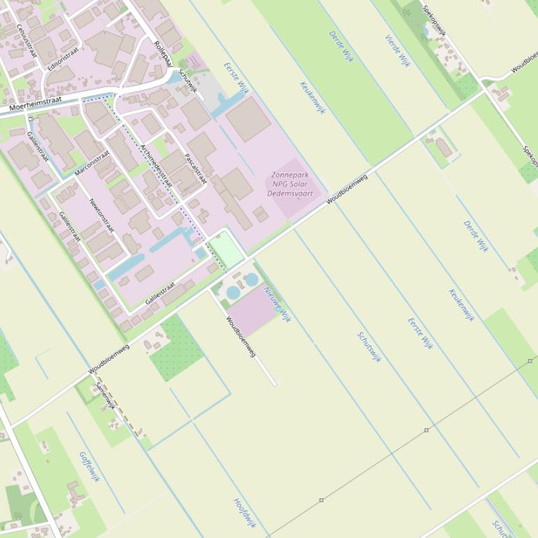 Kaart van de Woudbloemweg.