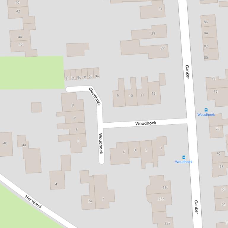 Kaart van  Woudhoek.