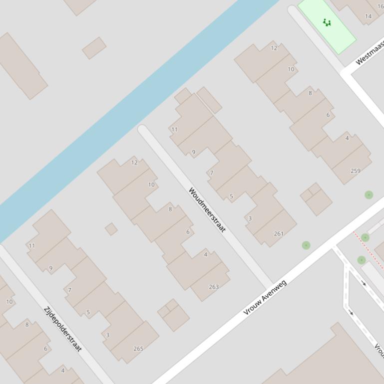 Kaart van de Woudmeerstraat.