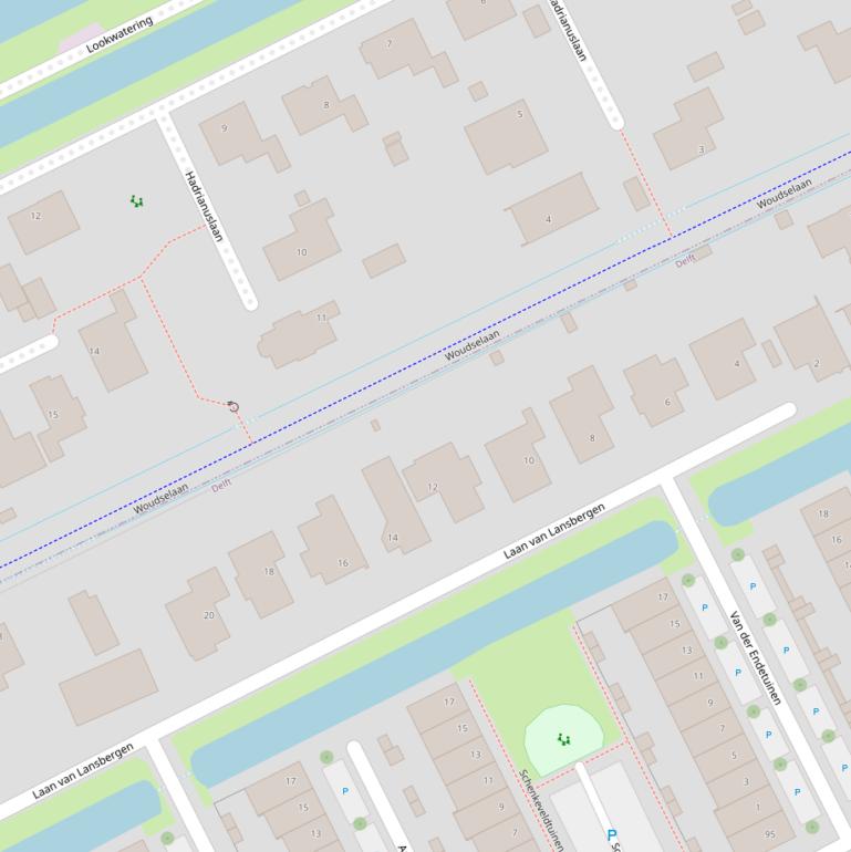 Kaart van de Woudselaan.