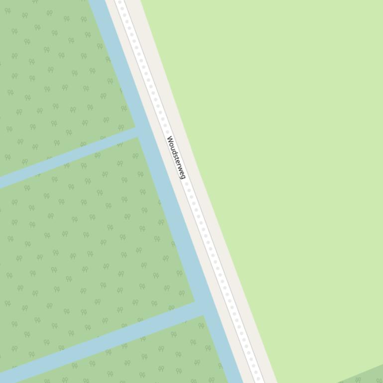 Kaart van de Woudsterweg.