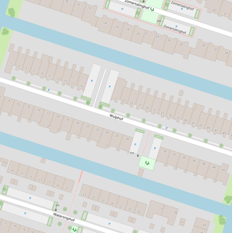 Kaart van de Wulphof.