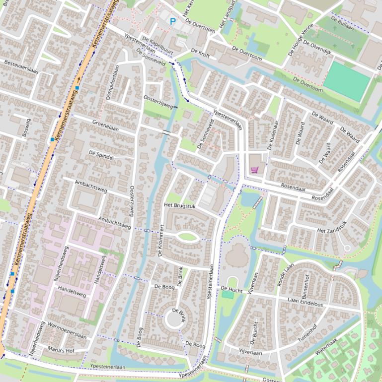 Kaart van de Ypesteinerlaan.