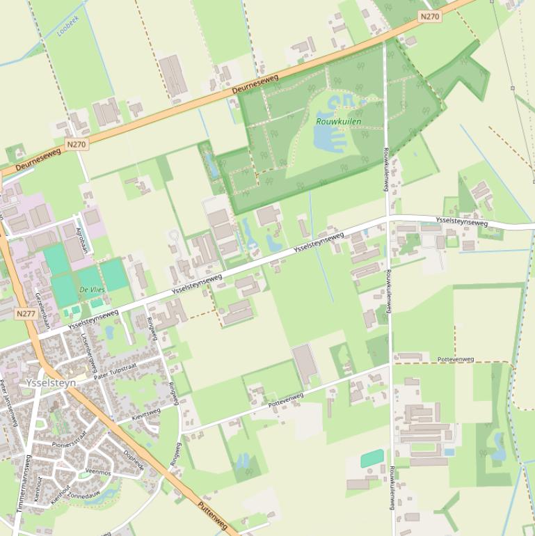 Kaart van de Ysselsteynseweg.