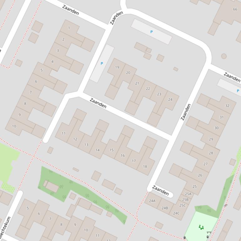 Kaart van  Zaanden.