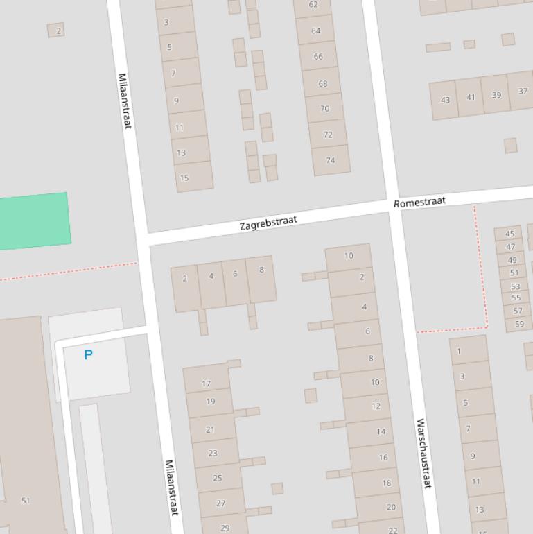 Kaart van de Zagrebstraat.