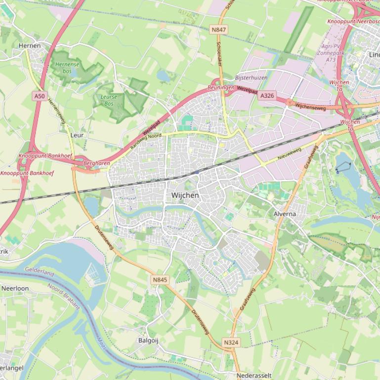 Kaart van de Zandbergseweg.