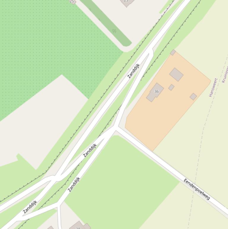 Kaart van de Zanddijk.