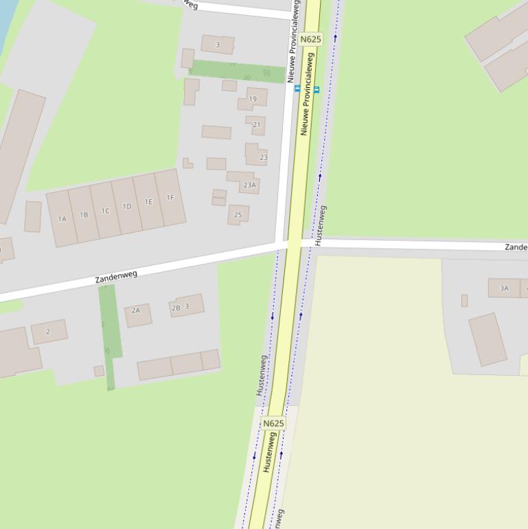 Kaart van de Zandenweg.