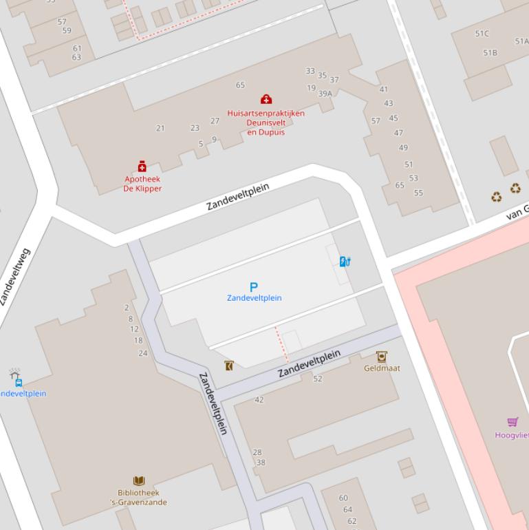 Kaart van het Zandeveltplein.