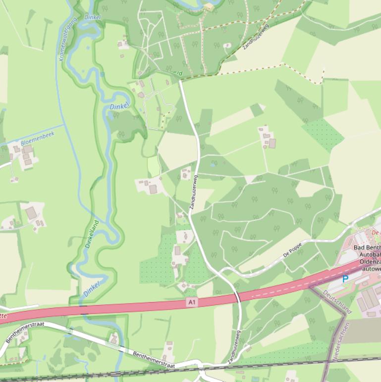 Kaart van de Zandhuizerweg.