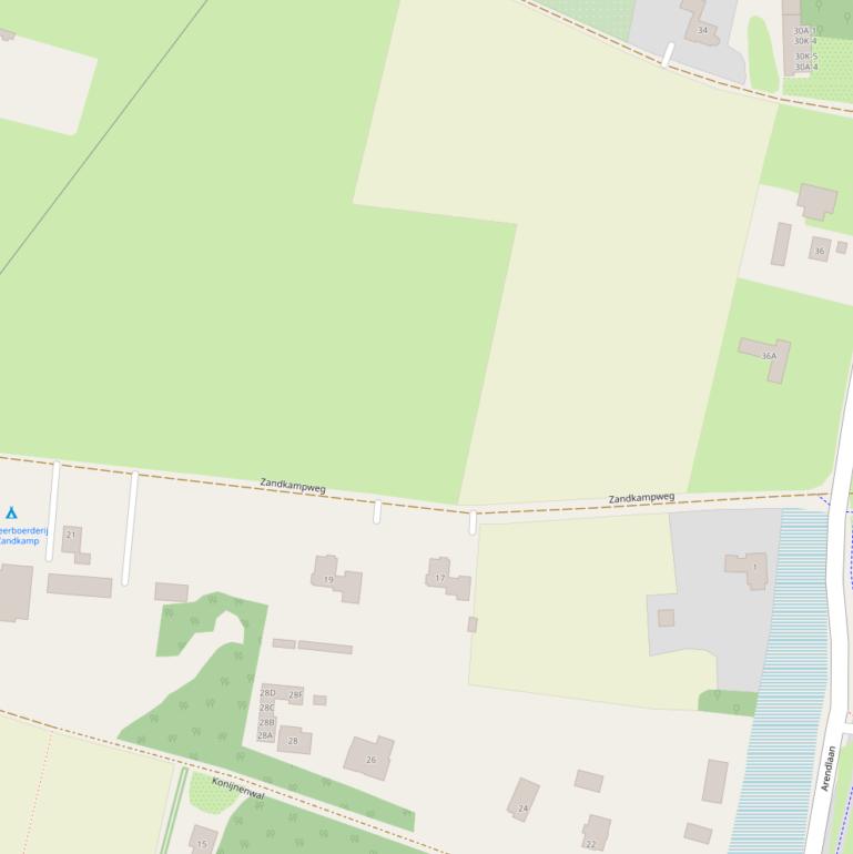 Kaart van de Zandkampweg.