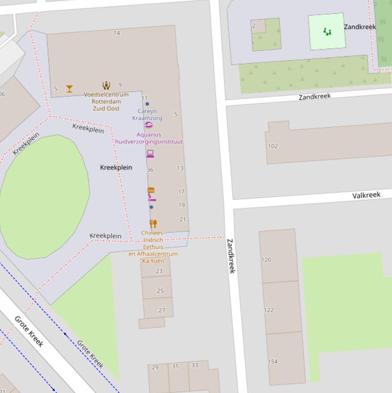 Kaart van  Zandkreek.