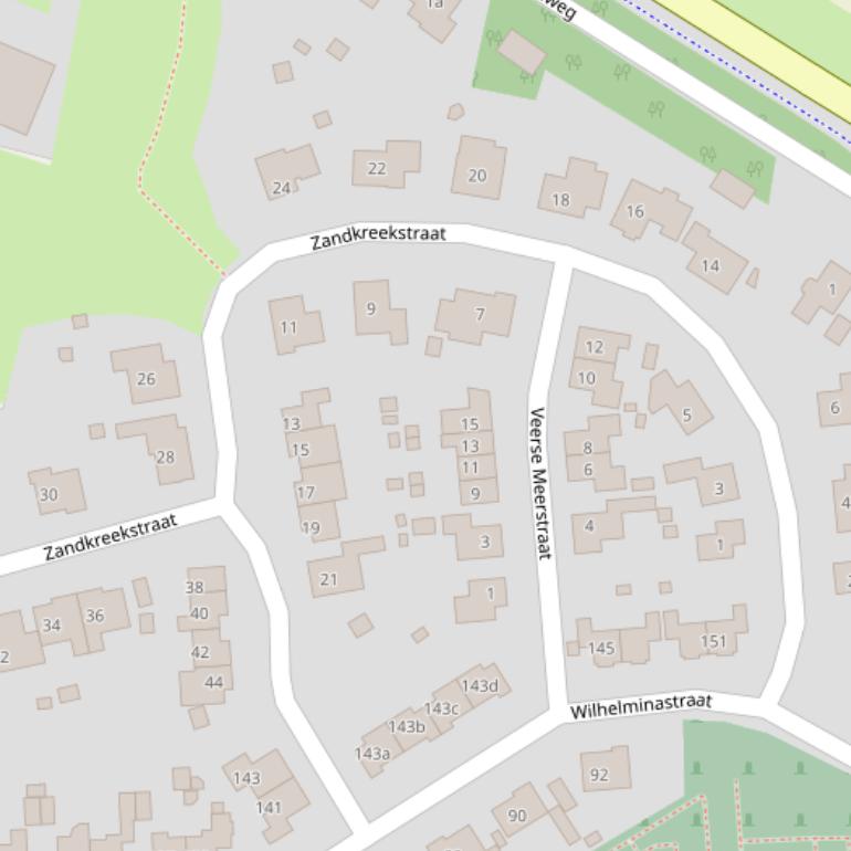 Kaart van de Zandkreekstraat.