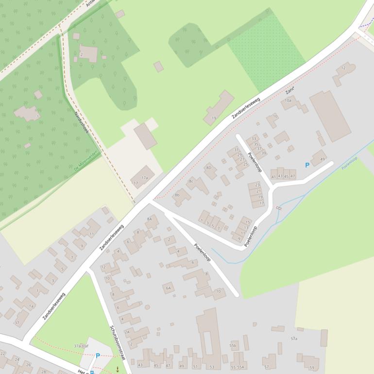 Kaart van de Zandoerleseweg.