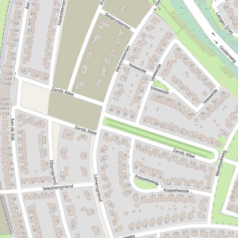 Kaart van  Zands Allee.