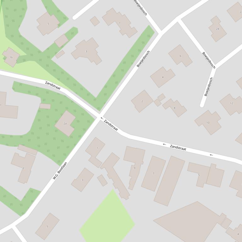 Kaart van de Zandstraat.