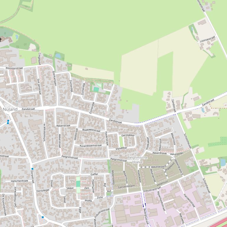 Kaart van de Zandstraat.