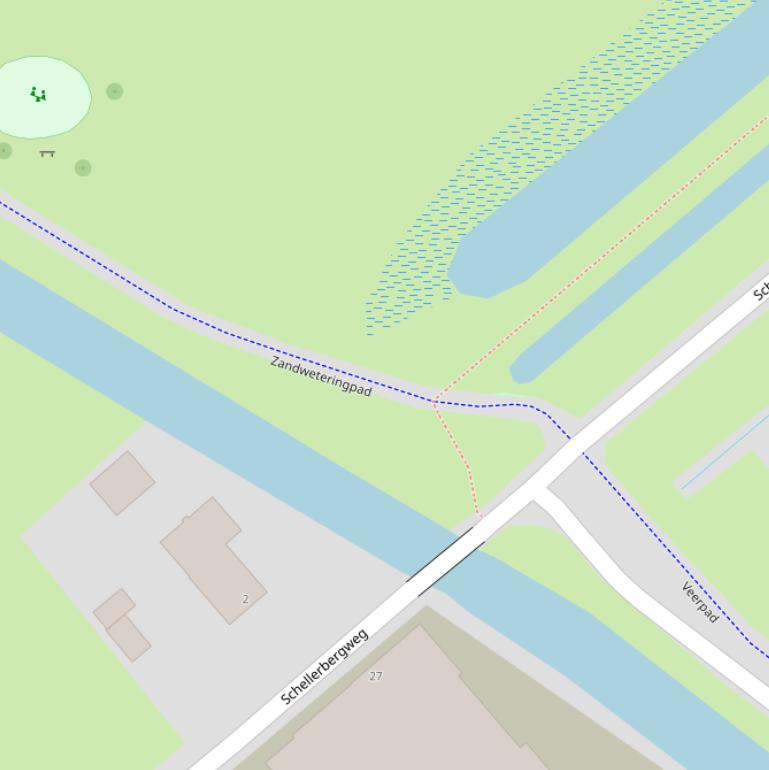 Kaart van het Zandweteringpad.