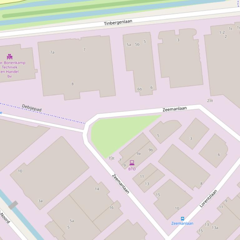 Kaart van de Zeemanlaan.