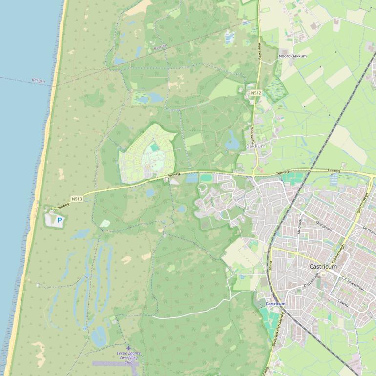 Kaart van de Zeeweg.