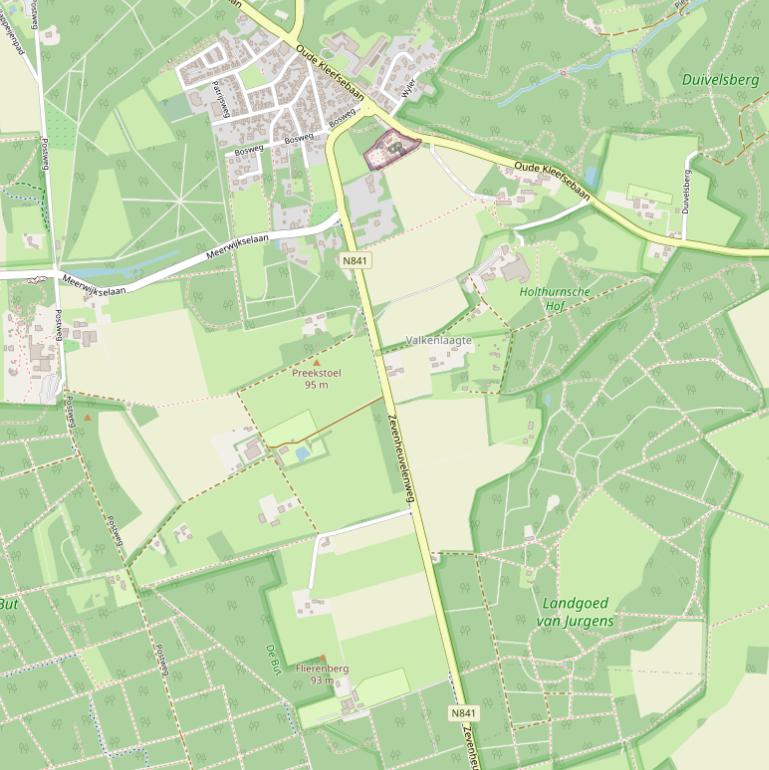 Kaart van de Zevenheuvelenweg.