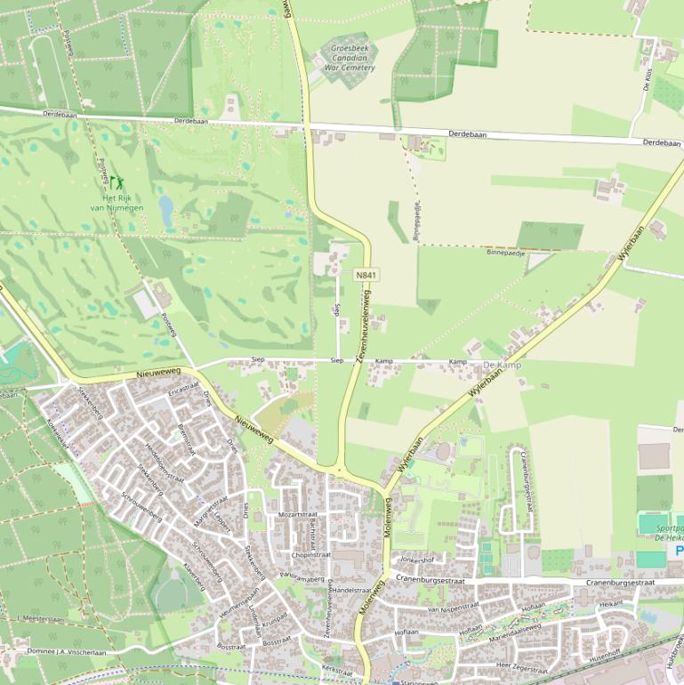 Kaart van de Zevenheuvelenweg.