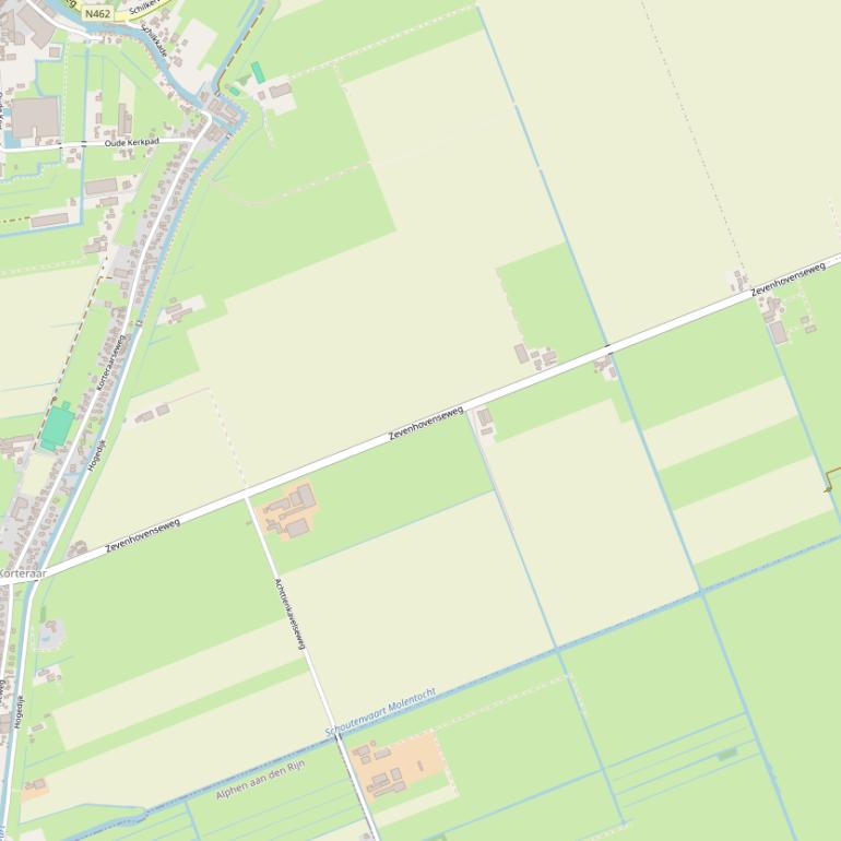 Kaart van de Zevenhovenseweg.