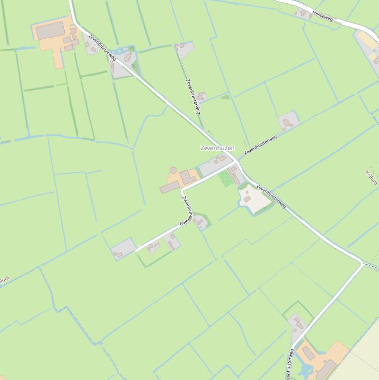 Kaart van de Zevenhuisterweg.