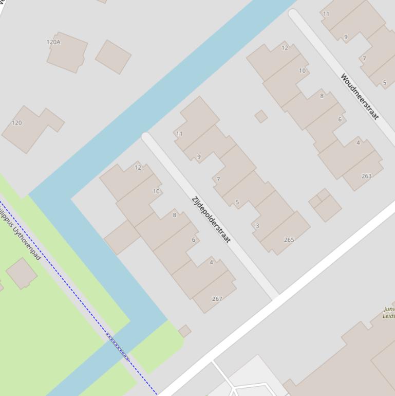 Kaart van de Zijdepolderstraat.