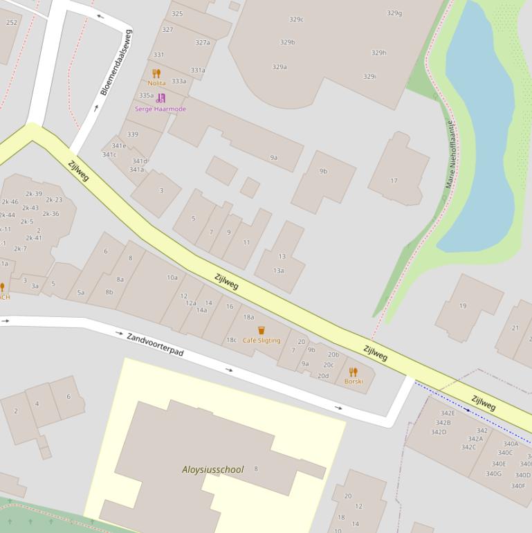 Kaart van de Zijlweg.