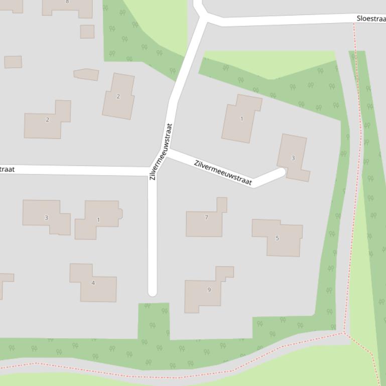 Kaart van de Zilvermeeuwstraat.